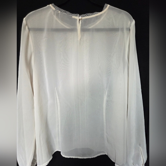 Pamela Dennis Private Client Group Elegant Cream Lace Trim Blouse Plus Size 1X - Picture 5 of 7